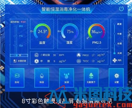恒湿净化一体机-8寸彩色触摸液晶屏 恒湿净化一体机-8寸彩色触摸液晶屏