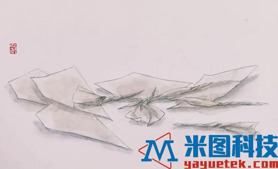 中装蓝泥印，穿心纸钉